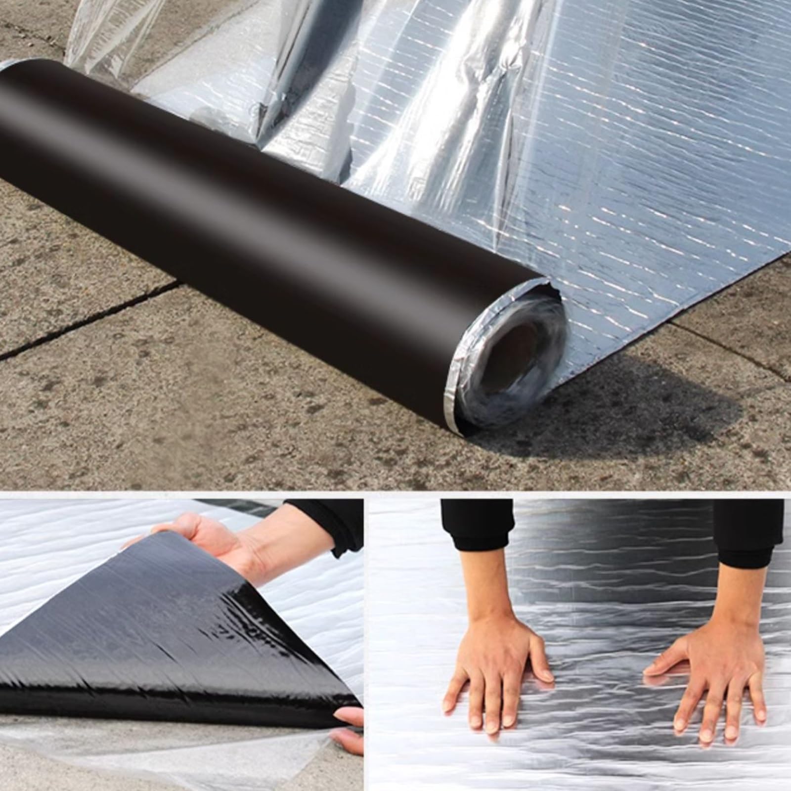 Banda Autoadhesiva Bituminosa,Rollo Adhesivo de Tela Asfáltica,Cinta de Asfalto for Reparar Grietas, Aislamiento Térmico,Impermeable,Fácil de instalar(THK1.5mm/W0.2*L5m)