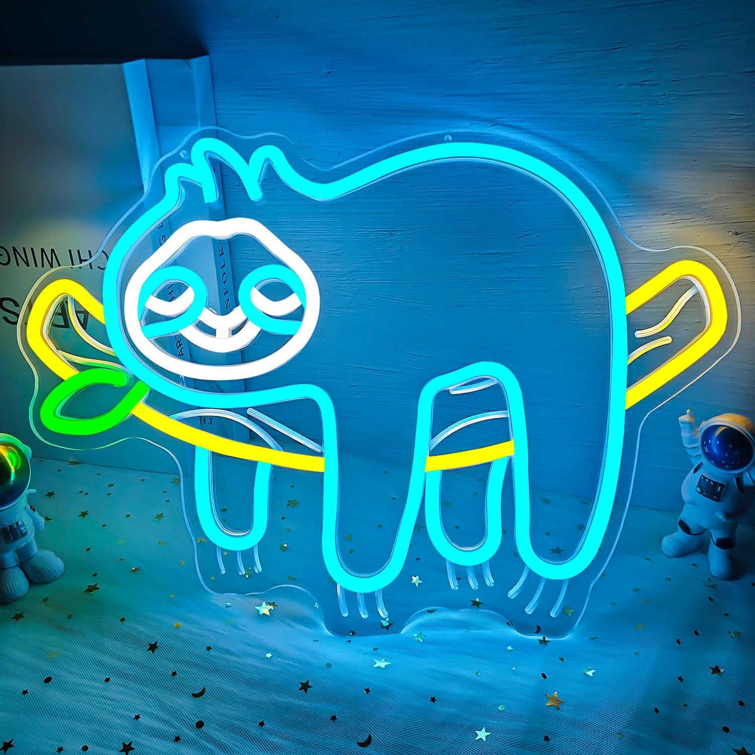 Sloth Neon Sign Cute Sloth Neon Lights for Bedroom Dimmable USB Led Sign Light Up Sign Sloth Gifts for Kids Girls Boys Sloth Birthday Decorations