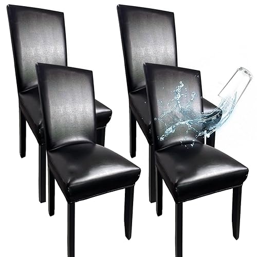 Leather Chair Covers for Dining Chairs Set of 4, Super