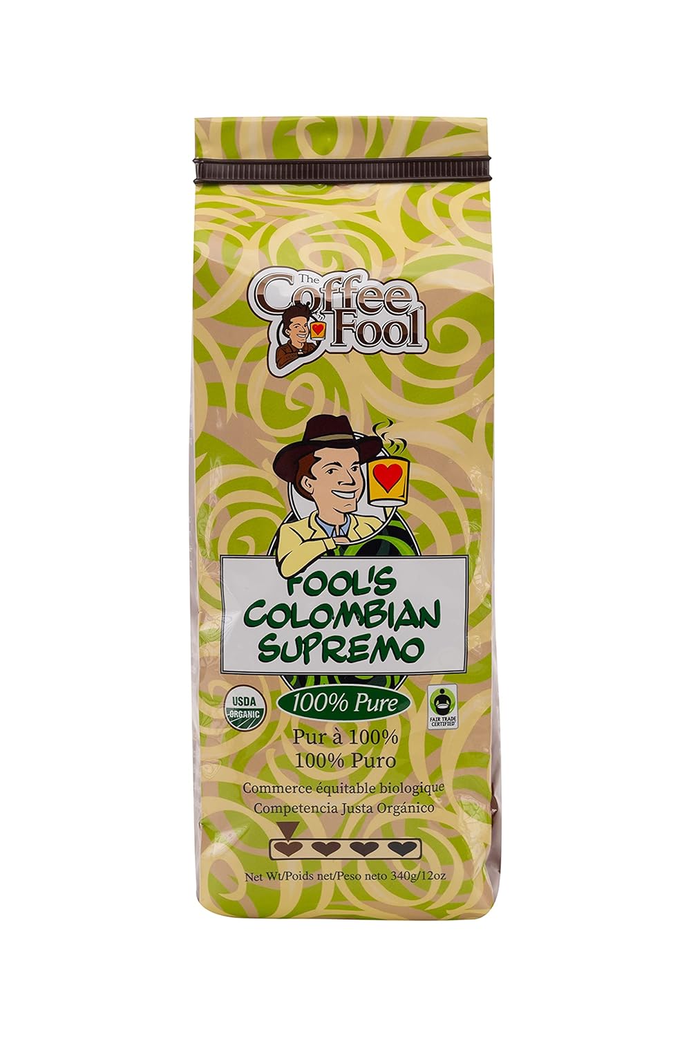 Coffee Fool's Organic Fair Trade Colombian Supremo (Whole Bean)