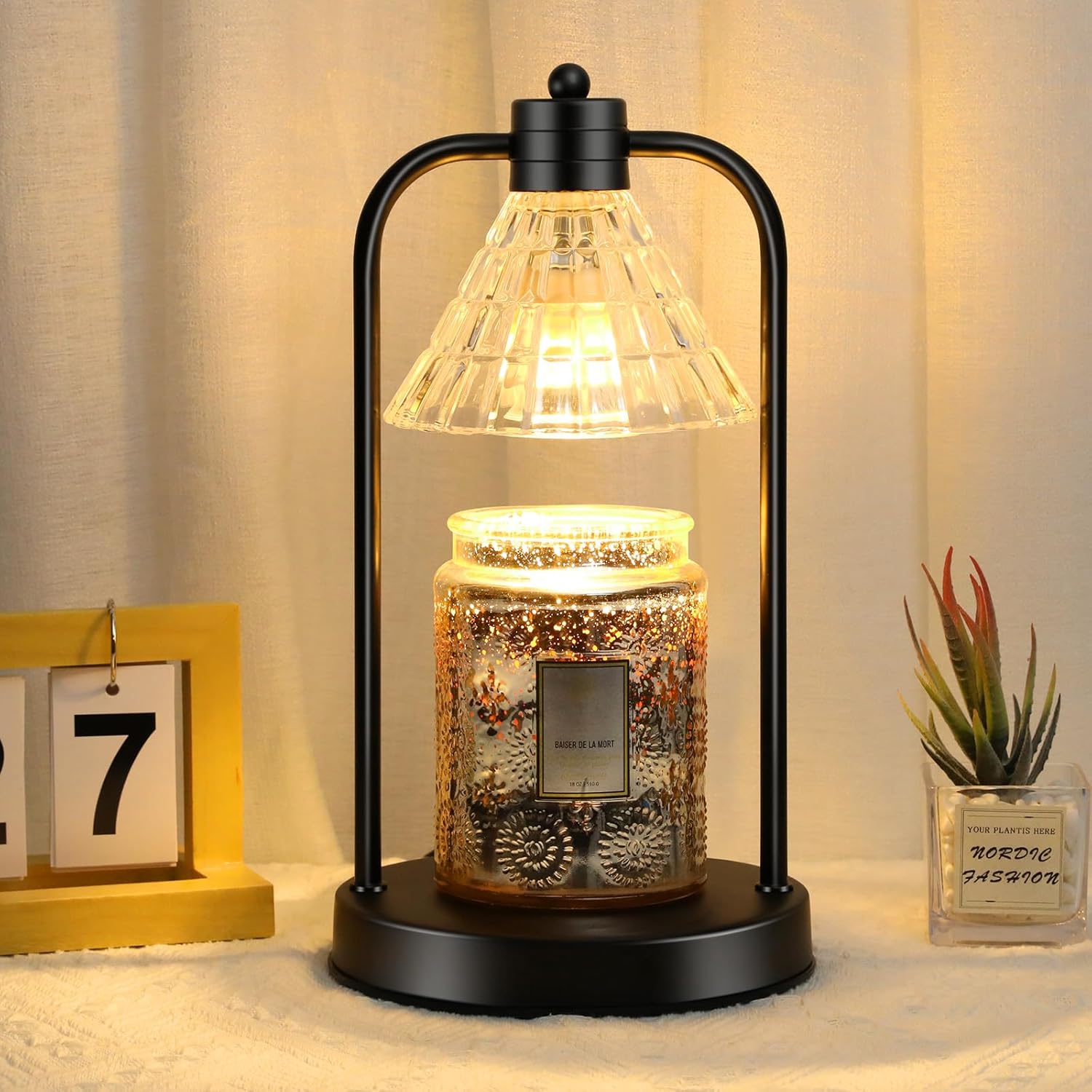 Candle Warmer Lamp with Timer, Electric Dimmable Wax Melt Lamp with 2