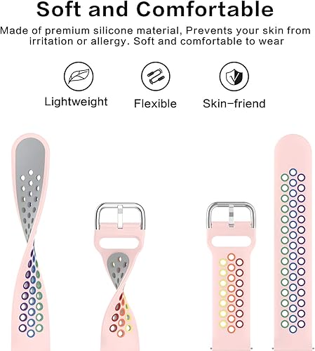 Miniatura 3 de Geageaus Correa de silicona de repuesto de liberación rápida de 0.787 pulgadas, compatible con Samsung Galaxy Watch 3 de 1.614 pulgadasGear S2Garmin