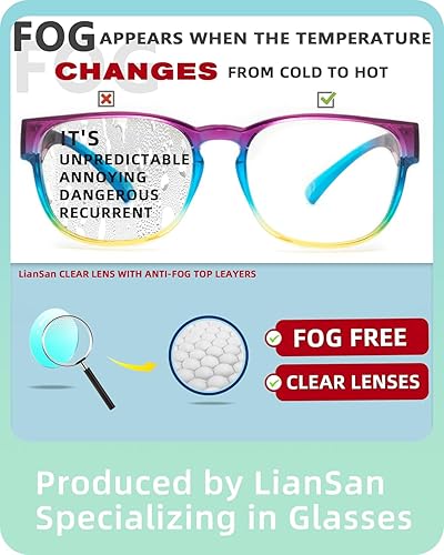 Miniatura 6 de LianSan Gafas de seguridad antivaho de gran tamaño para mujer, con certificación Z87.1, para enfermeras, gafas tintadas para colocar sobre gafas