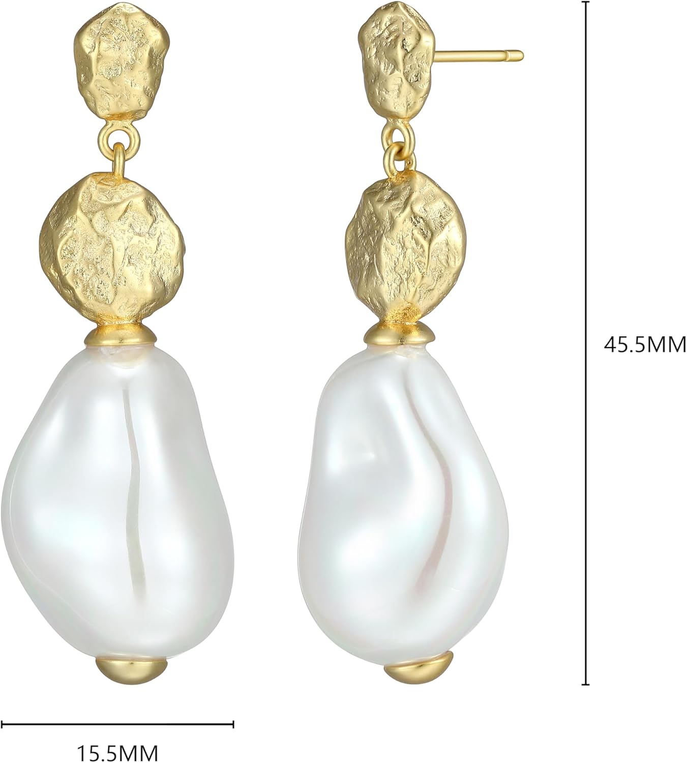 Amazon Essentials (Demi's Pick) Pearl Drop Earrings for Women - Gold-Tone Fine Silver Plated, Bridal Jewelry - Image 4