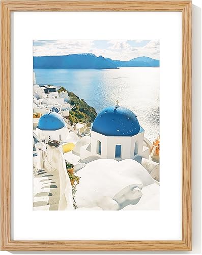 Axeman Marco de fotos de 12 x 16 pulgadas, 1 paquete de marco de madera de roble macizo para decoración del hogar, marco de fotos con vidrio de alta