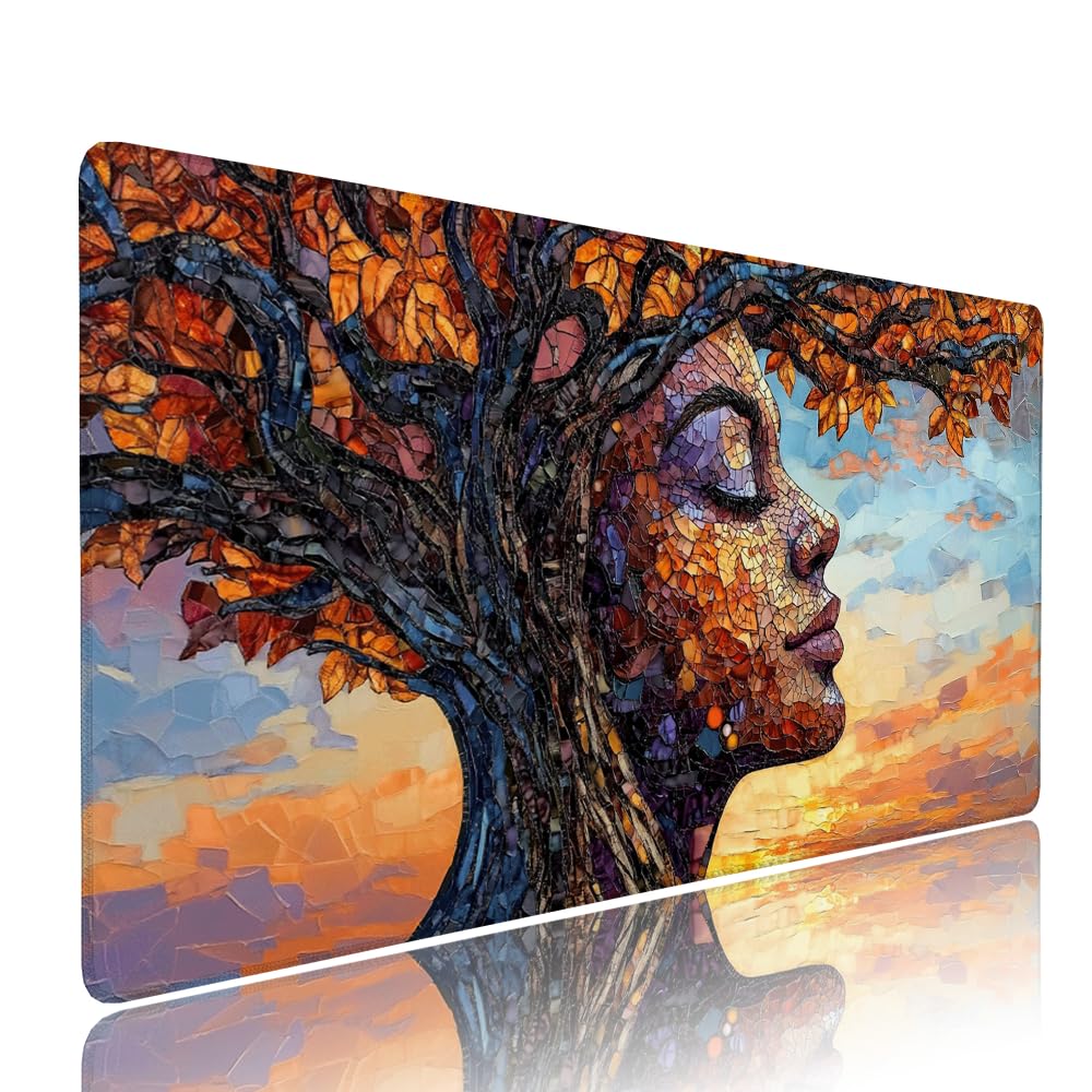 Alfombrilla de Mouse para Juegos, Giallo, XXL, Antideslizante, Impermeable, Diseño de Astratto, Extendido, Grande, 1200x600x3mm, para PC, Laptop, Ufficio, Famiglia d-560