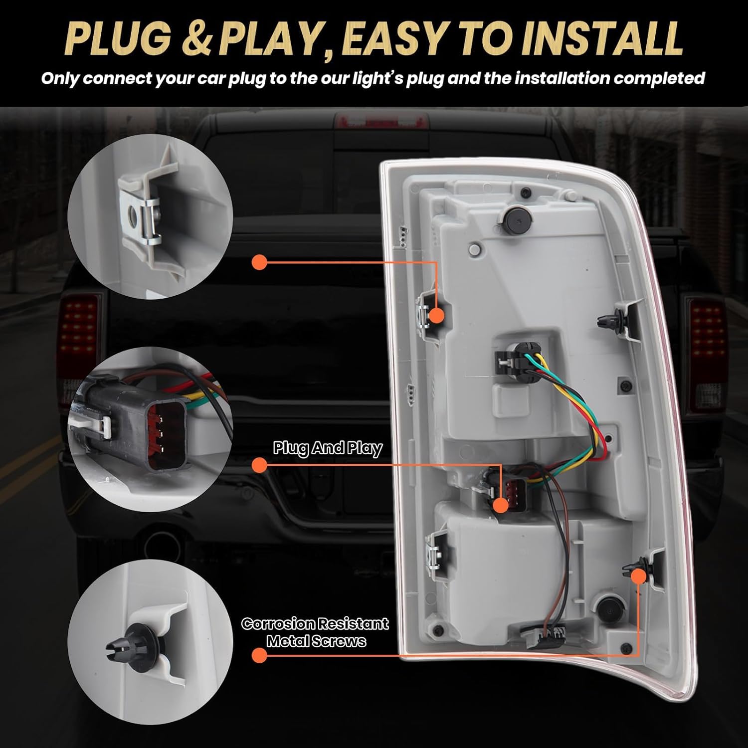 Ram LED Tail Light Assembly Compatible with 2013 2014 2015 2016 2017 2018 Dodge Ram 1500 2500 3500 Right Passenger Side Led Taillights With Bulb Replaces 68093078AB, 68093078AC, CH2801203