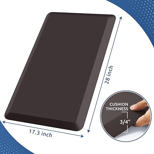 Miniatura 23 de KitchenClouds - Tapete acolchado antifatiga, impermeable, antideslizante, cómodo, para escritorio de pie, cocina, fregadero, hogar y oficina, 17.3 x