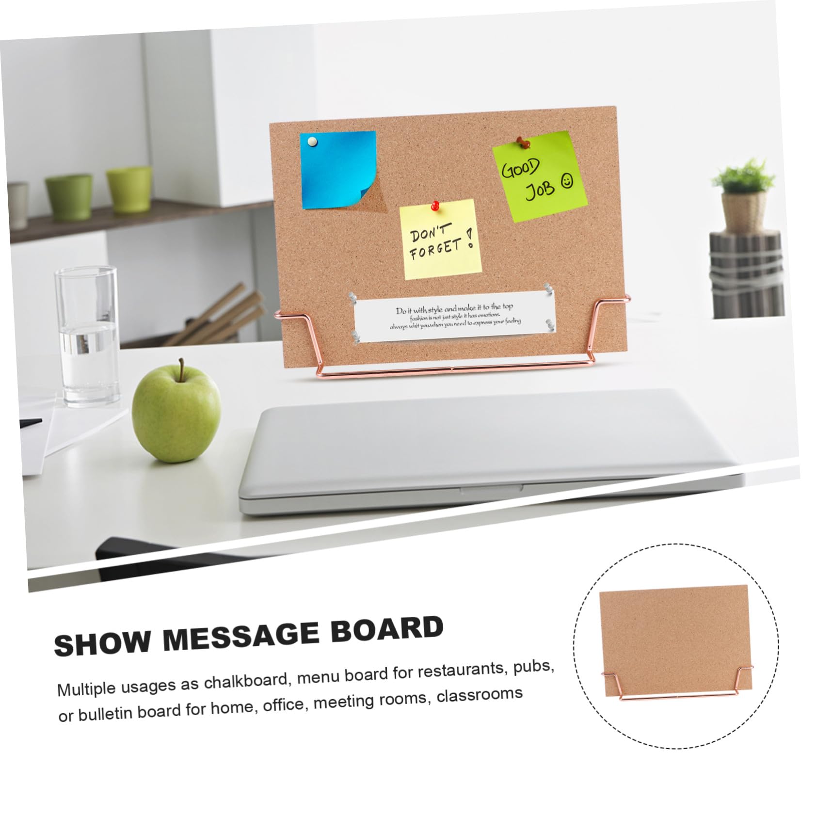 TOPBATHY Bacheca Memo in Sughero con Base Rosa Lavagna da Parete per Casa e Ufficio Board Portatile Multifunzionale per Appunti e Messaggi