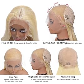 Alididi 613 13x6 Lace Front Wig Human Hair 150 Density 26Inch 613 Lace Front Wig Human Hair Blonde Wig Human Hair Straight Lace Frontal Wig (613 Blonde Wig)