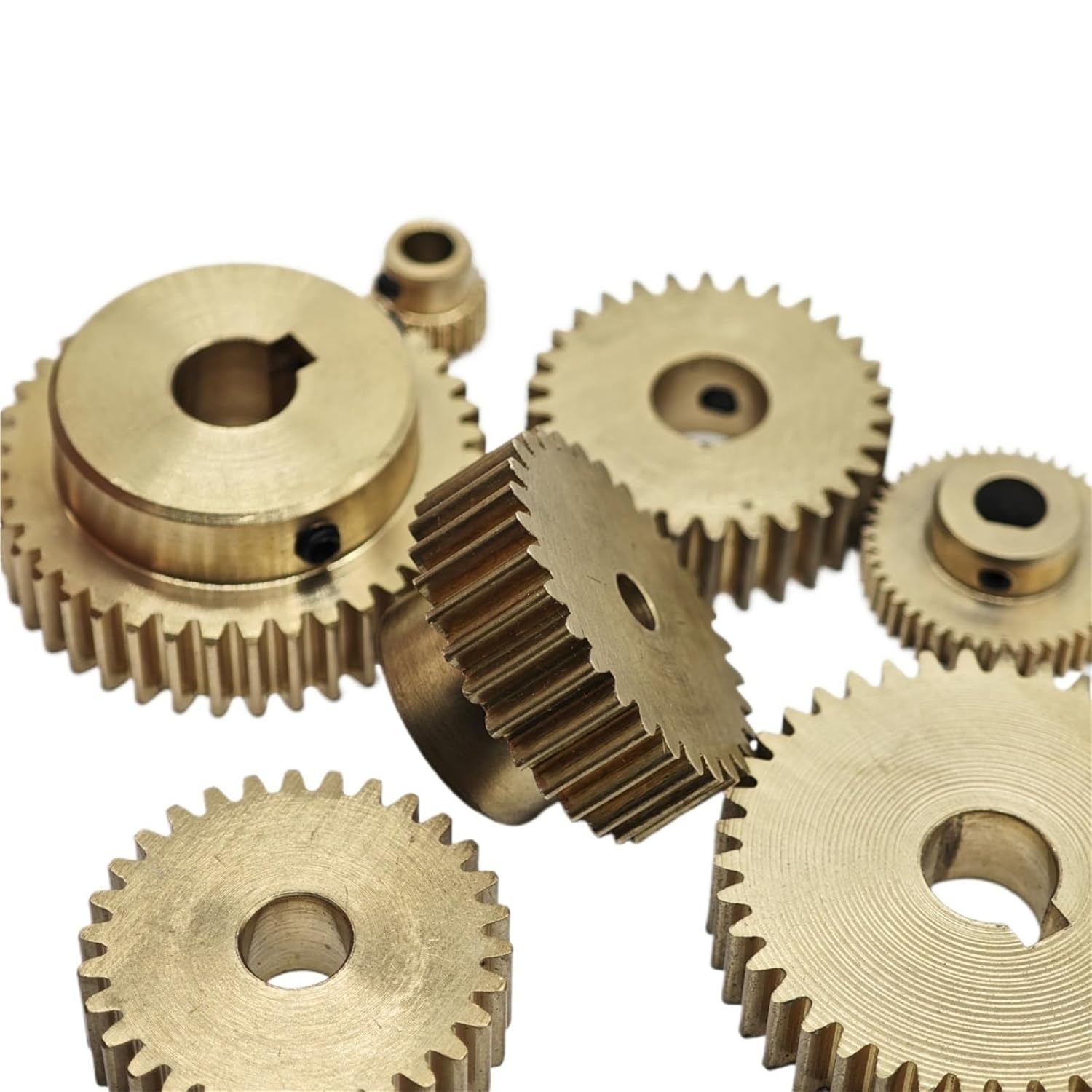 0.6M 84 Teeth Copper Spur Gear with Step 0.6 Module 84T Brass Straight Cylindrical Gear 5mm Teeth Thick Pinion Mechanical(4mm bore)