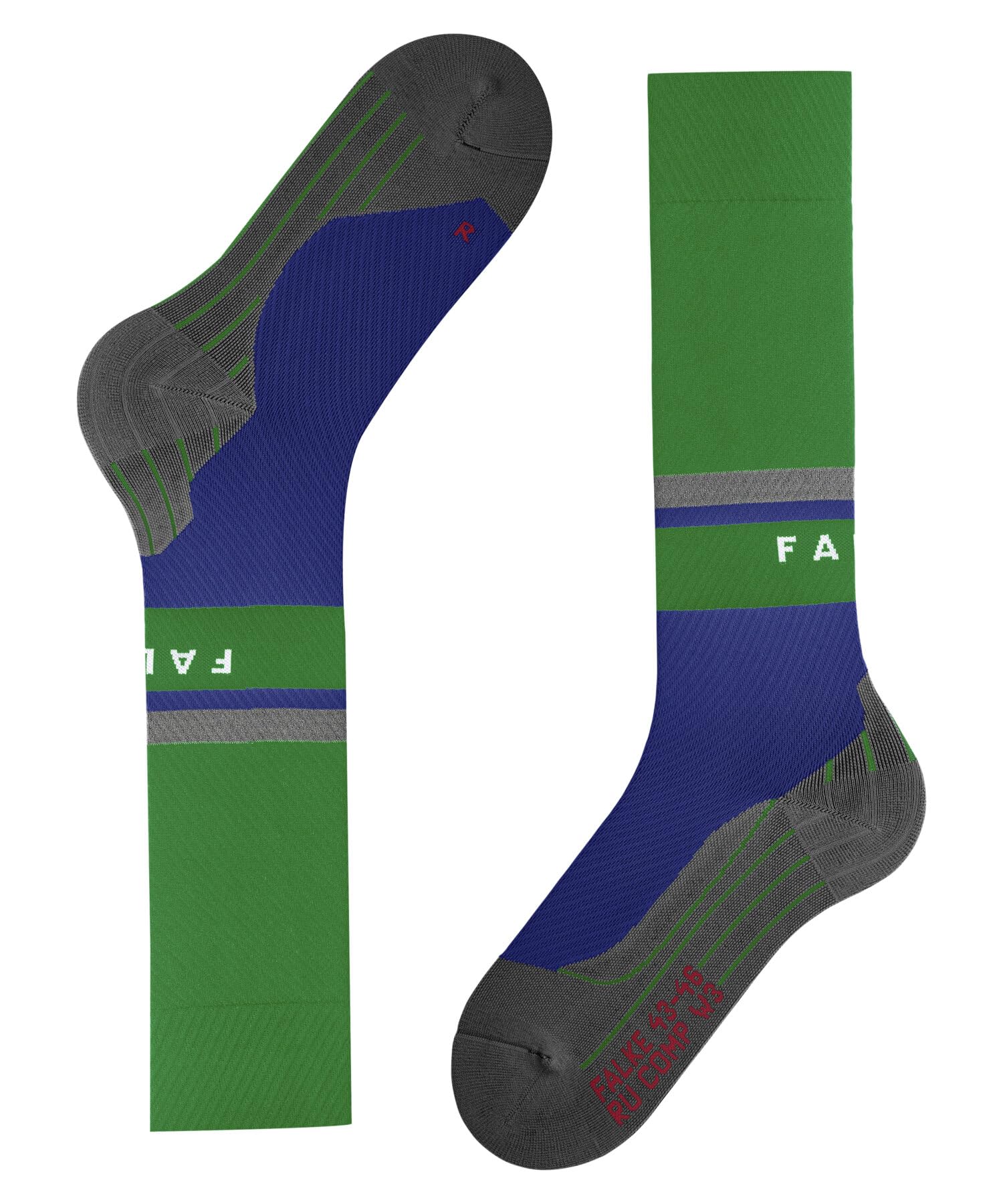 FALKE RU Compression Energy M Kh filo funzionale con compressione 1 paio, Calzini da corsa Uomo, Blu Yve 6714 Stripe, 39-42