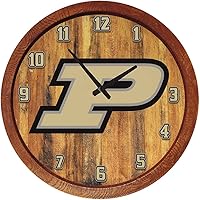 Vista 17 de The Fan-Brand NCAA Oklahoma Sooners: Faux Barrel Top Wall Clock Sports Team Bar Sign Décor - Home Man Cave, Party Decoration - Made On Demand