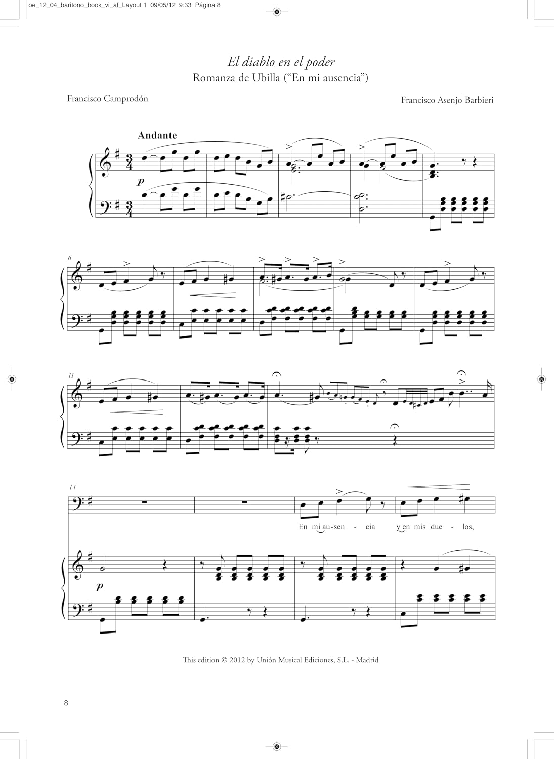 Siempre Zarzuela: Baritone with CD of Piano Accompaniment