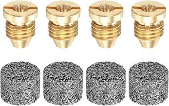M METERXITY 1-Set Orifice Foam Cannon Nozzle and Foam Maker Meshes Kits, 1.15mm Copper Replacement Thread Nozzle Tips and Single Layer Mesh Filter for Cleaning Vehicles/Boats/RVs