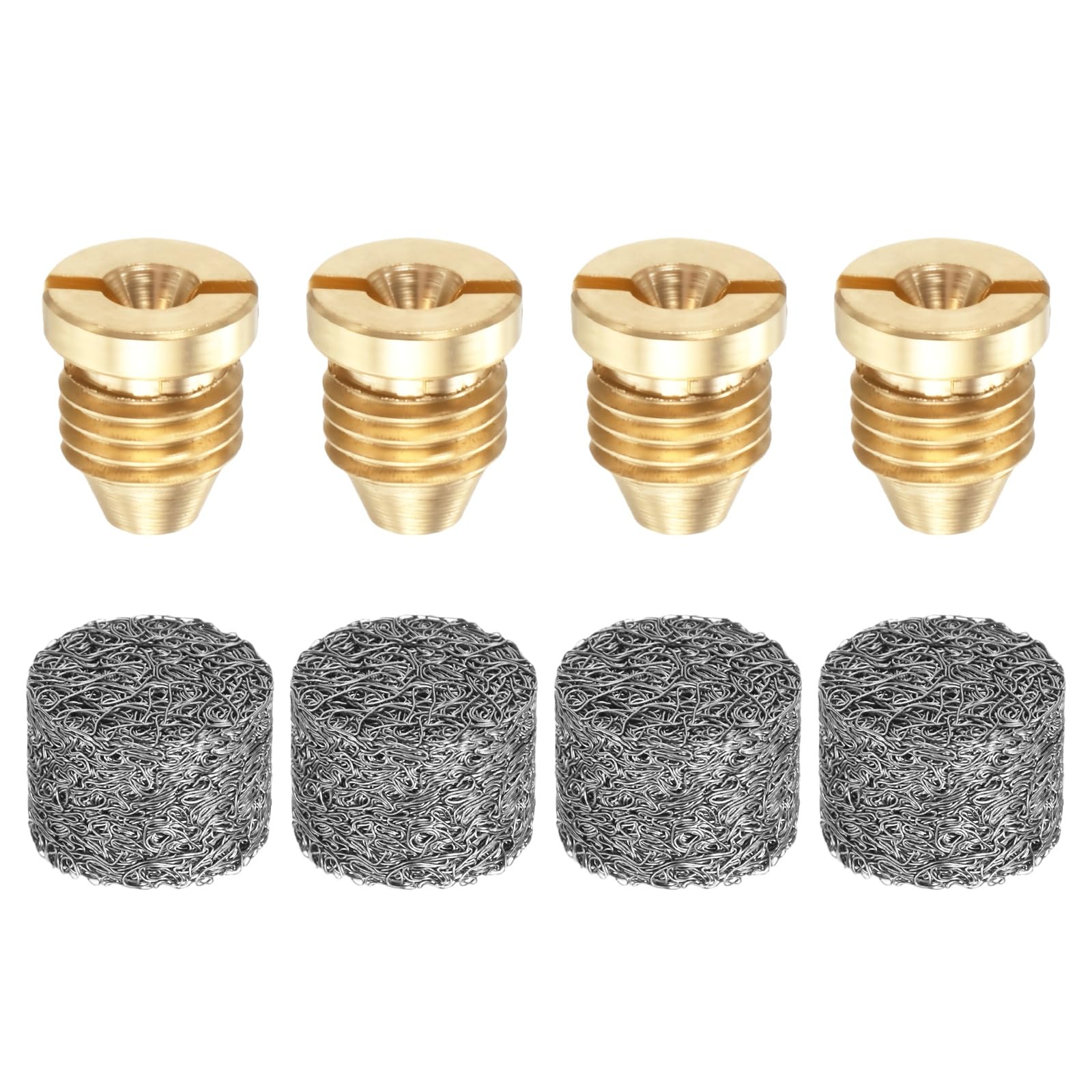 M METERXITY 1-Set Orifice Foam Cannon Nozzle and Foam Maker Meshes Kits, 1.15mm Copper Replacement Thread Nozzle Tips and Single Layer Mesh Filter for Cleaning Vehicles/Boats/RVs