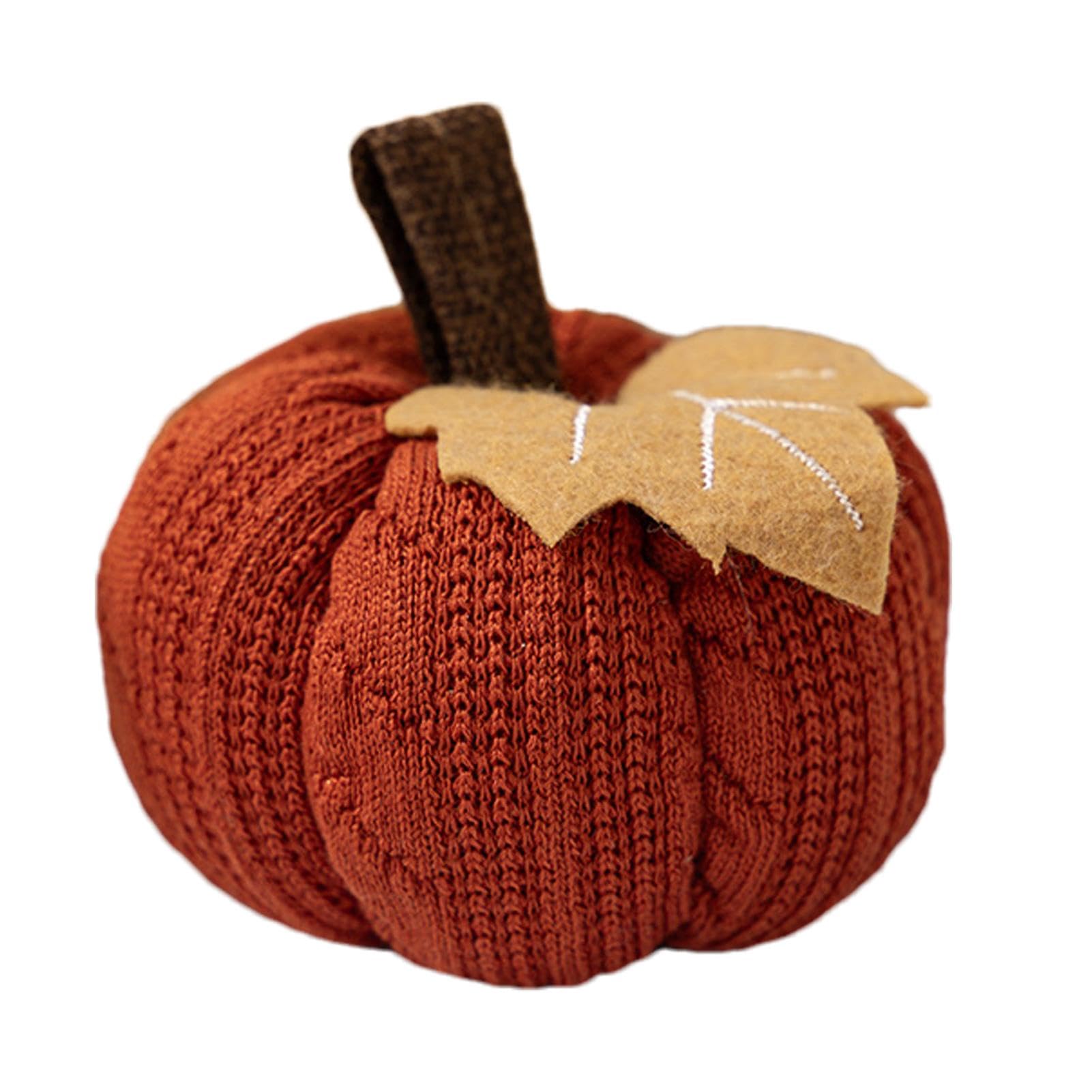Umiocns Pumpkin Decor Knit Pumpkins, Halloween Pumpkin Knitting Patterns, Fabric Pumpkins, Crochet Pumpkin Kit,Reusable Knitted Pumpkin,Seasonal Charm Cozy Warm Decorative Ornaments Crochet Pumpkins