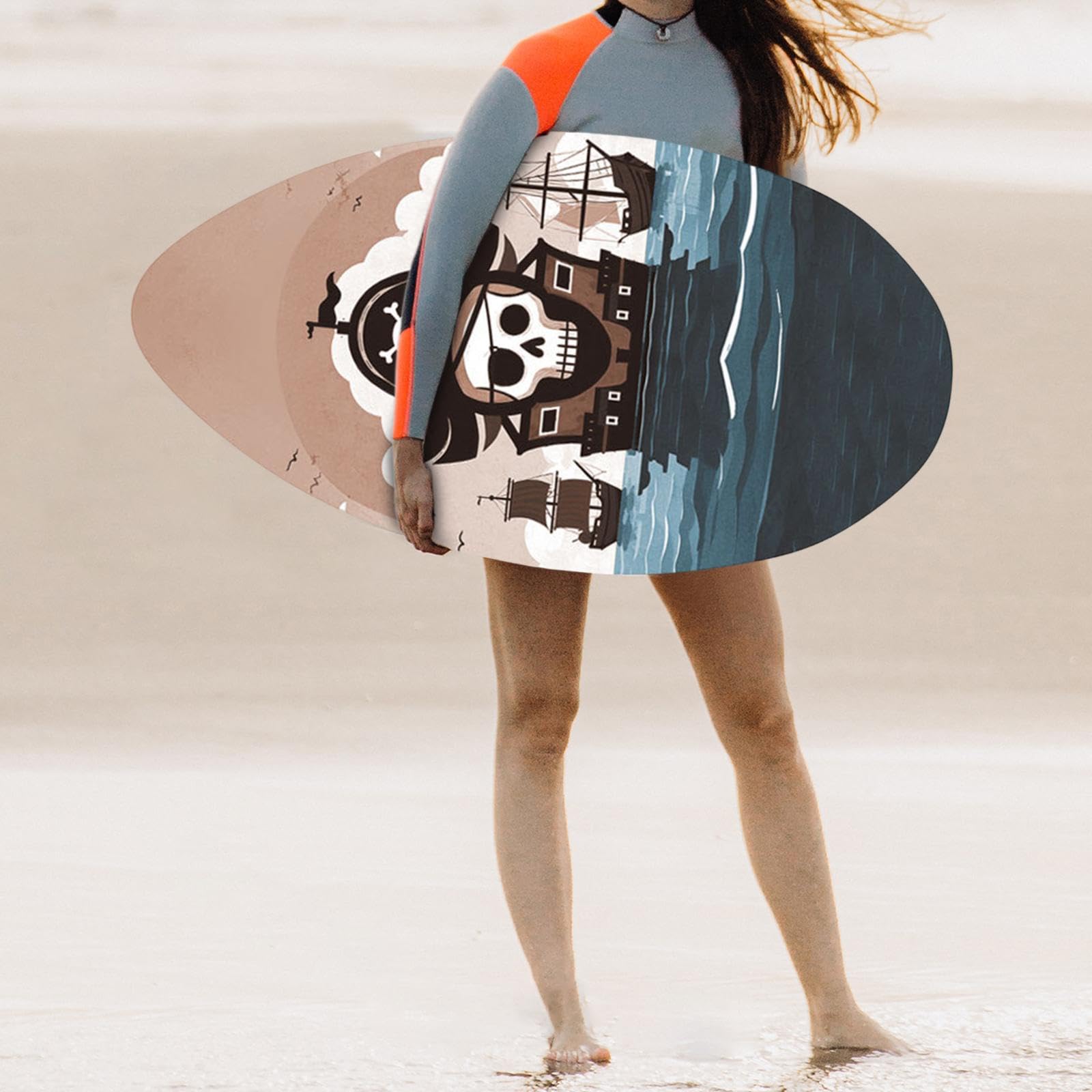 Skimboard Piccola tavola da Surf, 35 Pollici, in Piedi, Leggero, Legno, Board di Sabbia da Spiaggia Skim Board per Bambini per Principianti