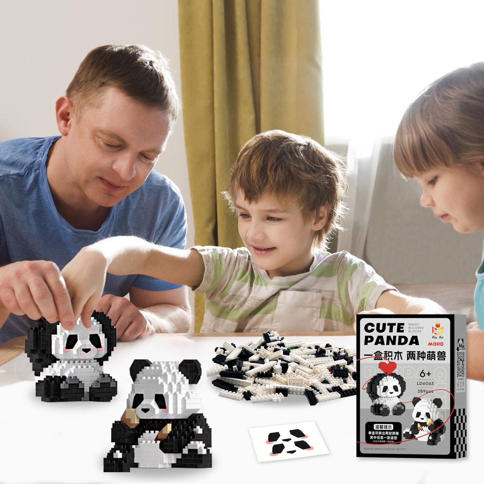 Mini Mattoncini Panda In ABS – 2 Pezzi – Set Da Costruzione Carino Per Bambini E Adulti