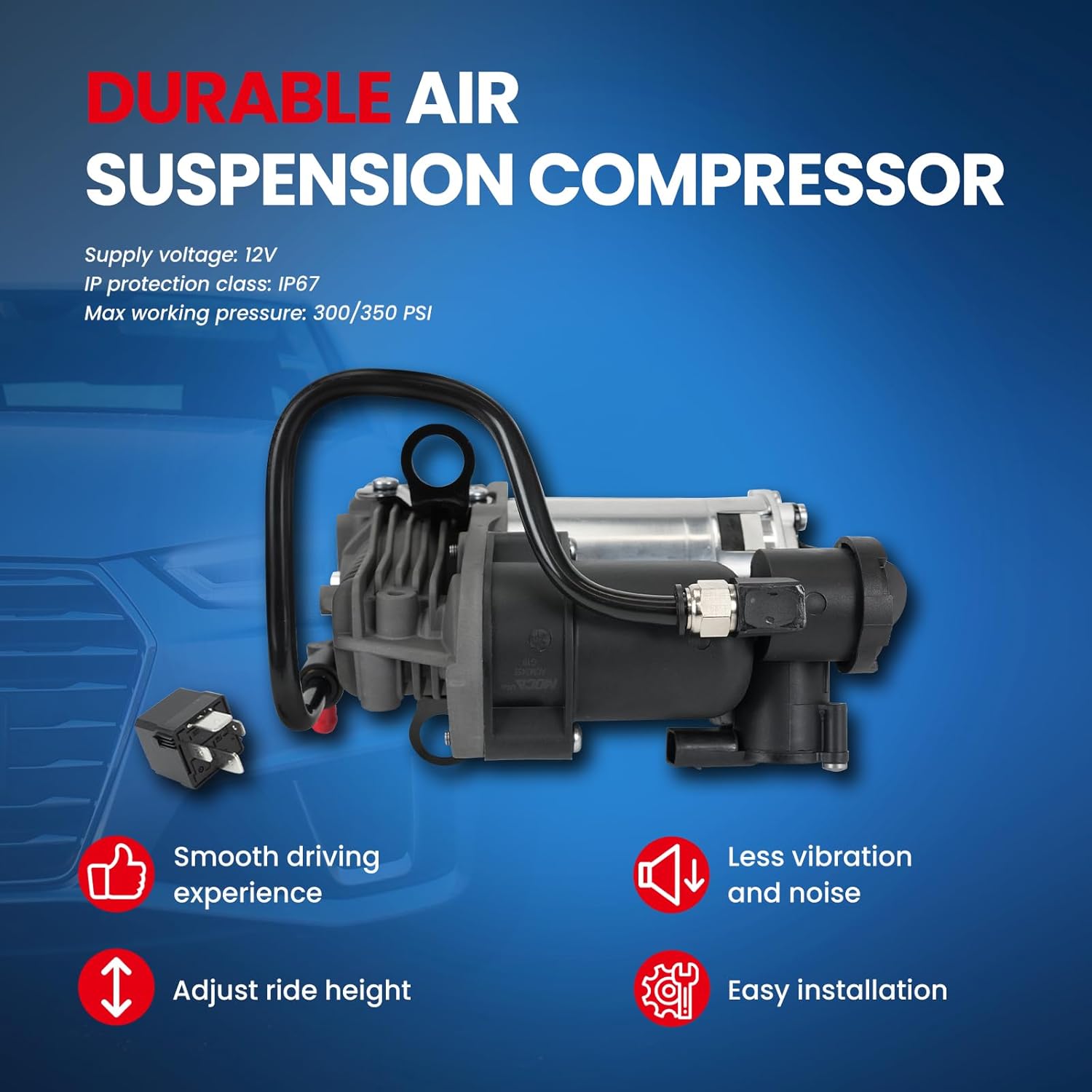 MOCA Air Suspension Compressor Compatible with 18-20 for Mercedes-Benz Maybach S560 4.0L/ S450 3.0L, 14-17 for S550 4.7L, 2019 for Mercedes-Benz S560 4.7L/ S560L 4.0L, 18-21 for S63 AMG 4.0L