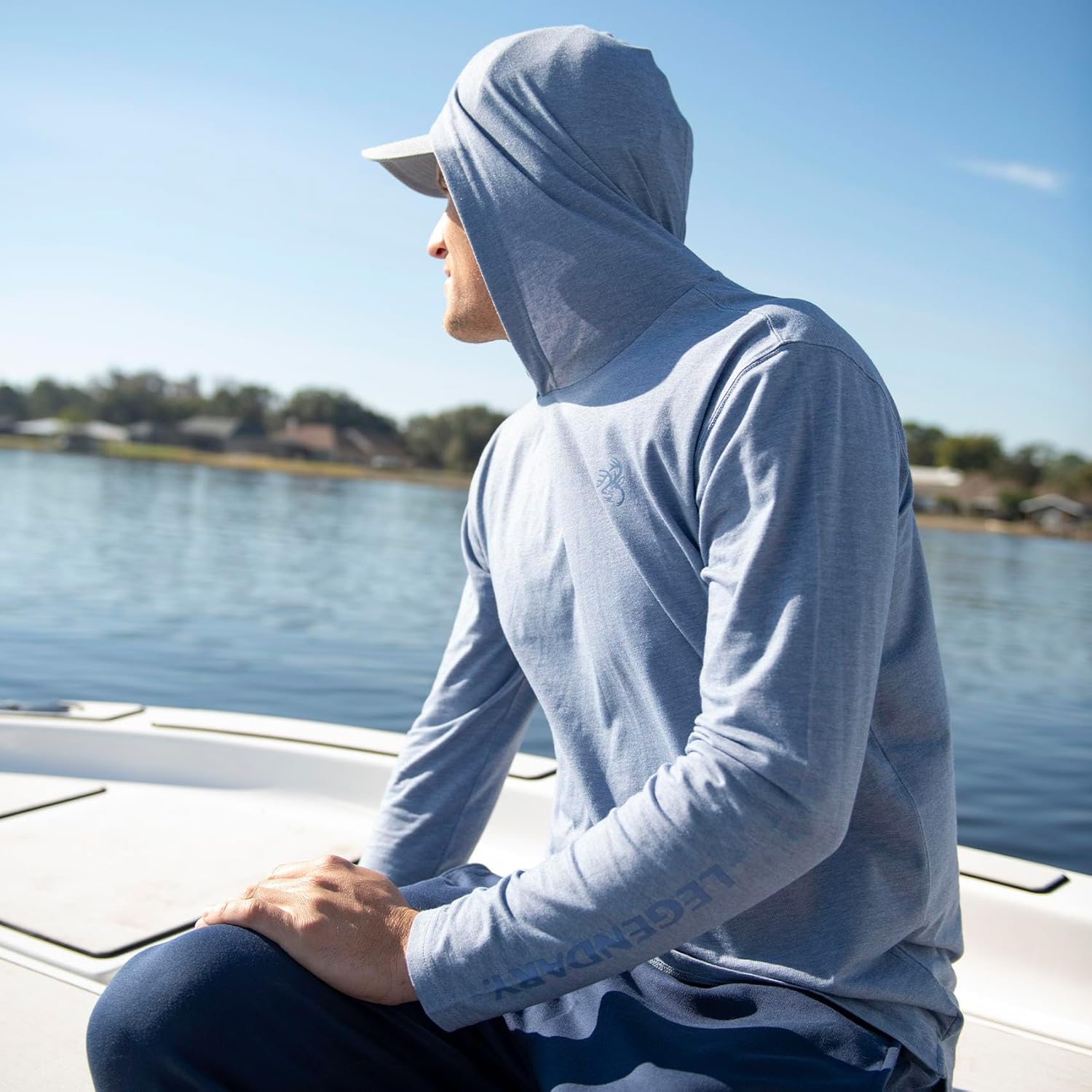 Legendary Whitetails Mens Portage Moisture Wicking UPF Sun Protection Hooded Performance Long Sleeve T-Shirt - Image 2