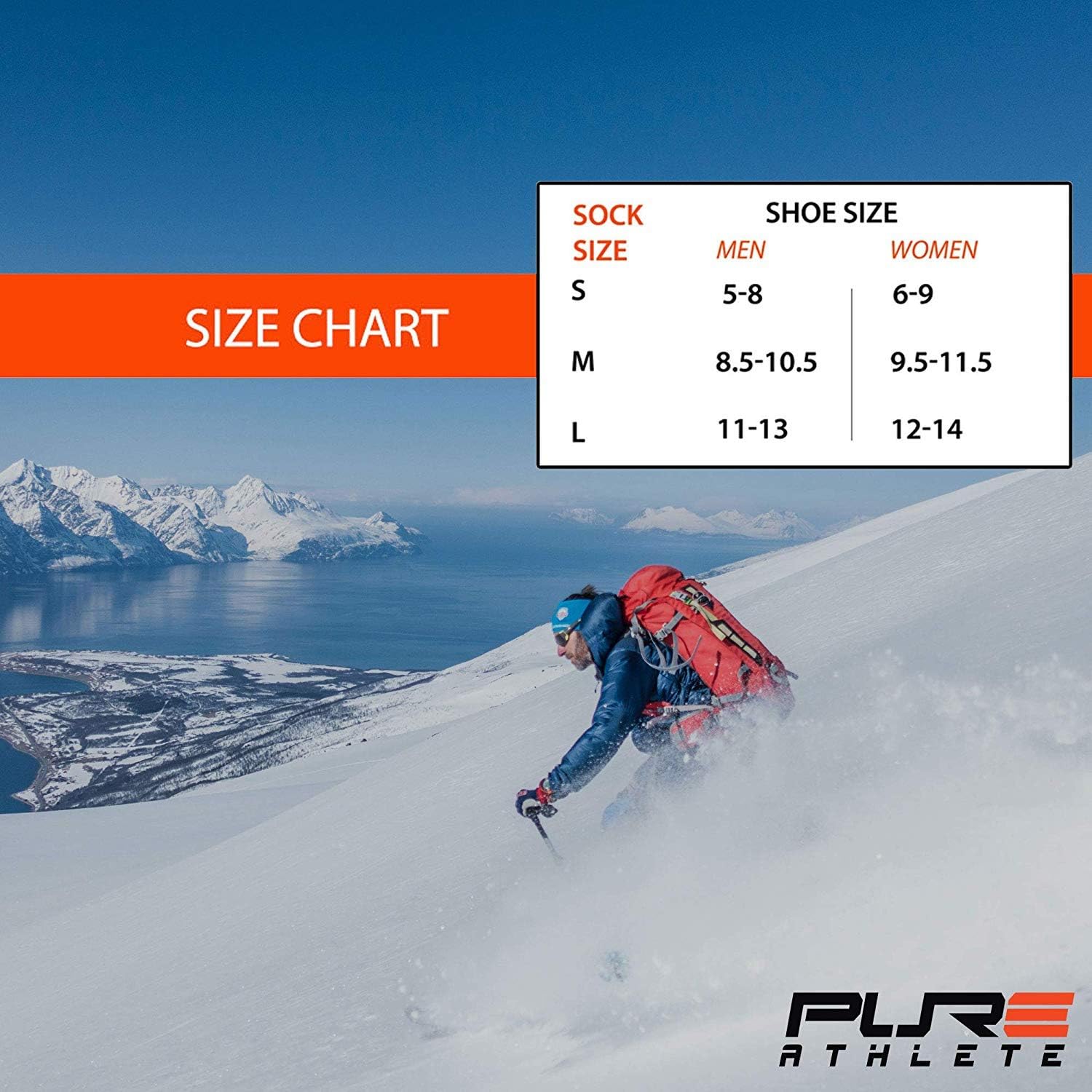 Pure Athlete Warm Wool Ski Socks Winter – Women Skiing Merino Snowboard Pack Men : Clothing, Shoes & Jewelry