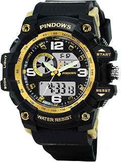 Watch for Men, Military Digital Analog Watch with LED Backlight Lighting,Outdoor Sports Electronic Watch Date Multi Function Alarm Stopwatch, 50M Waterproof Men Wrist Watch 12H/24H Display.
