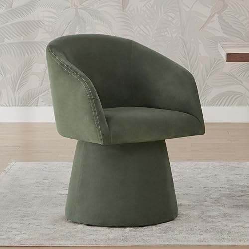 Miniatura 28 de Juego de 4 sillas de comedor giratorias, tapizadas de mediados de siglo con respaldo alto, sillas de cocina de tela de lino para comedor, Una tela