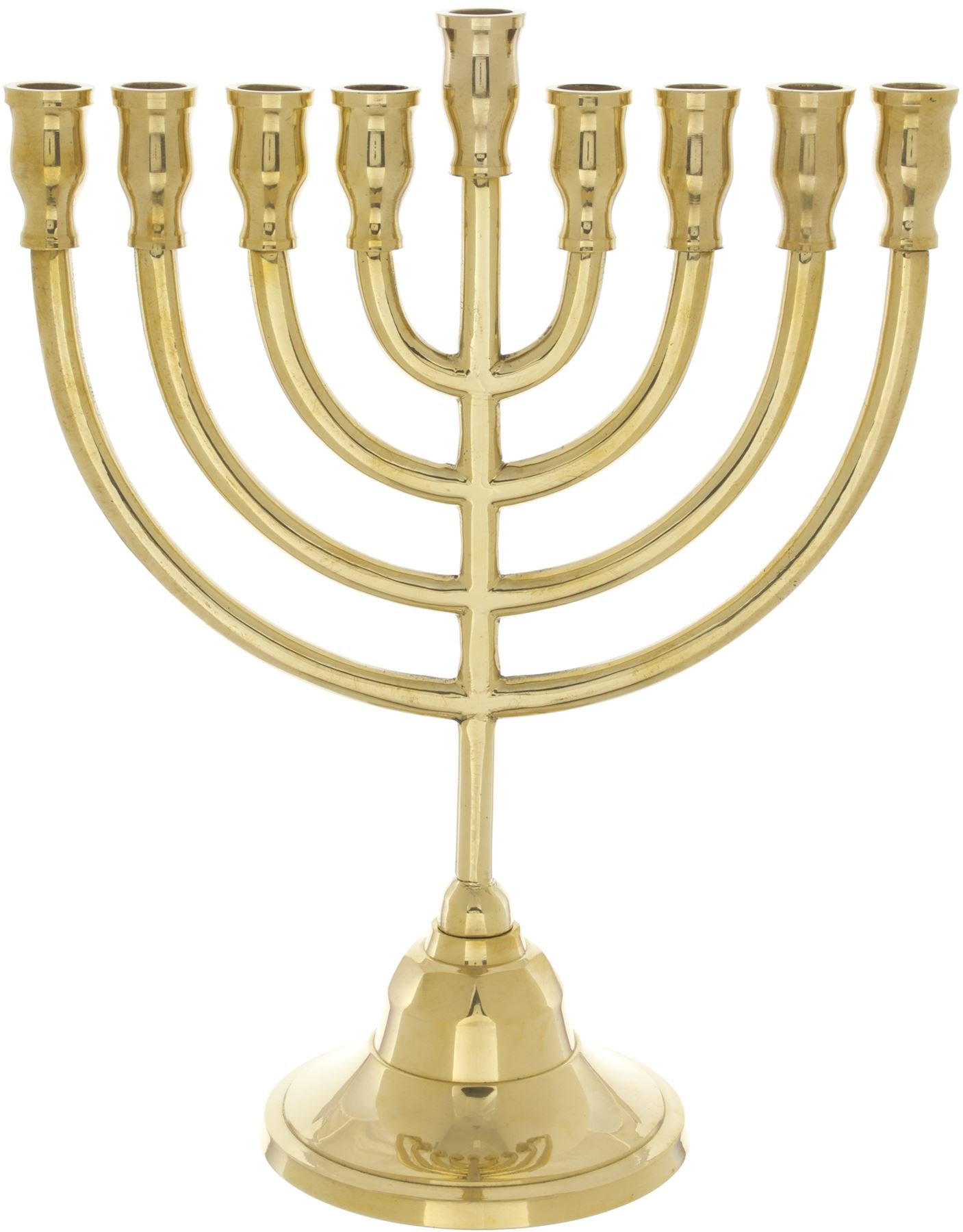 Rimmon Judaica Hanukkah Menorah with 9 Branches, Brass, 21.5 centimetres