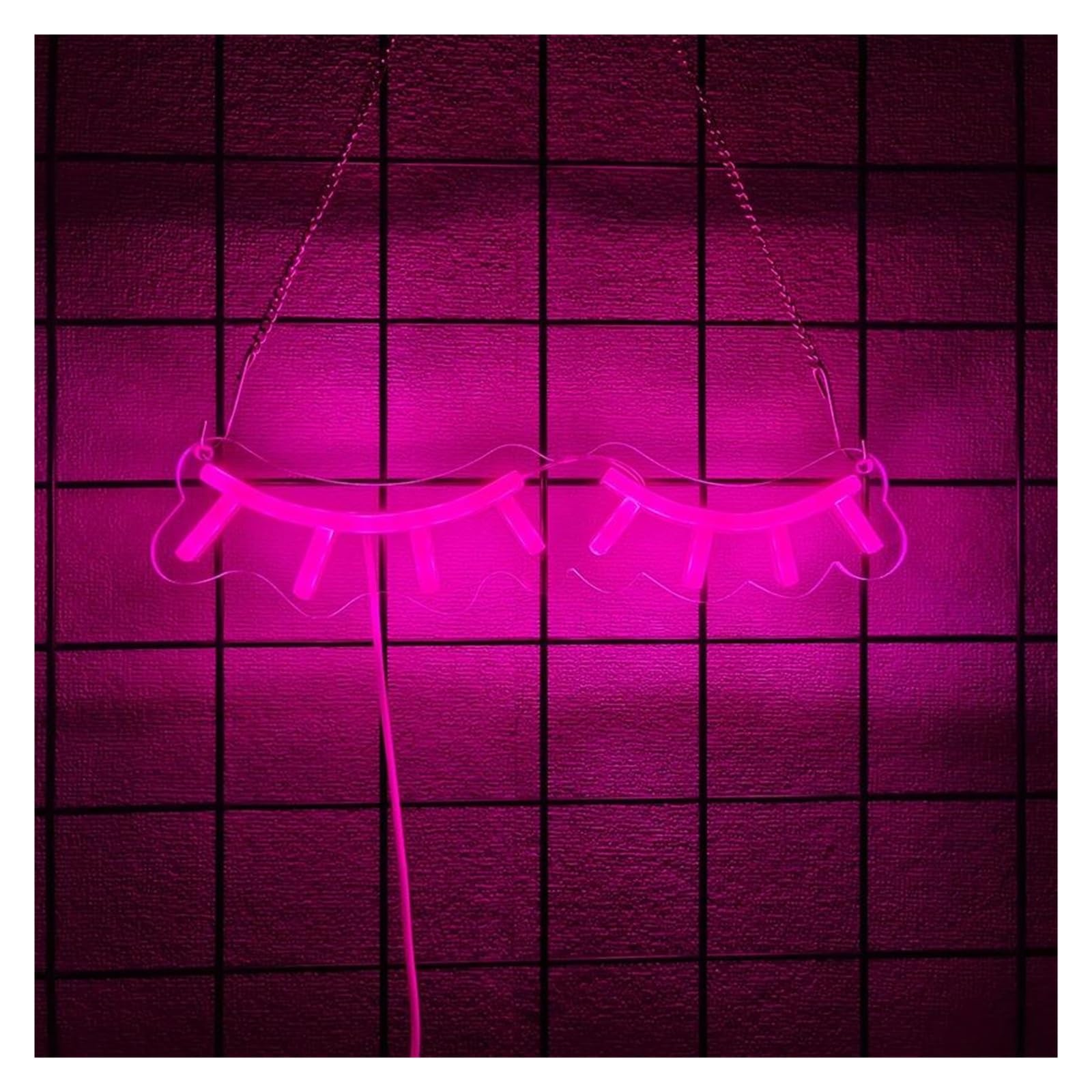 SHOUXI Sign Lamp Eyelashes Neon Sign for Beauty Salon Wall Decor Light for Lashes Salon Beauty Room Makeup Rooms Studio Sign Illuminated 30.5cmx7.5cm