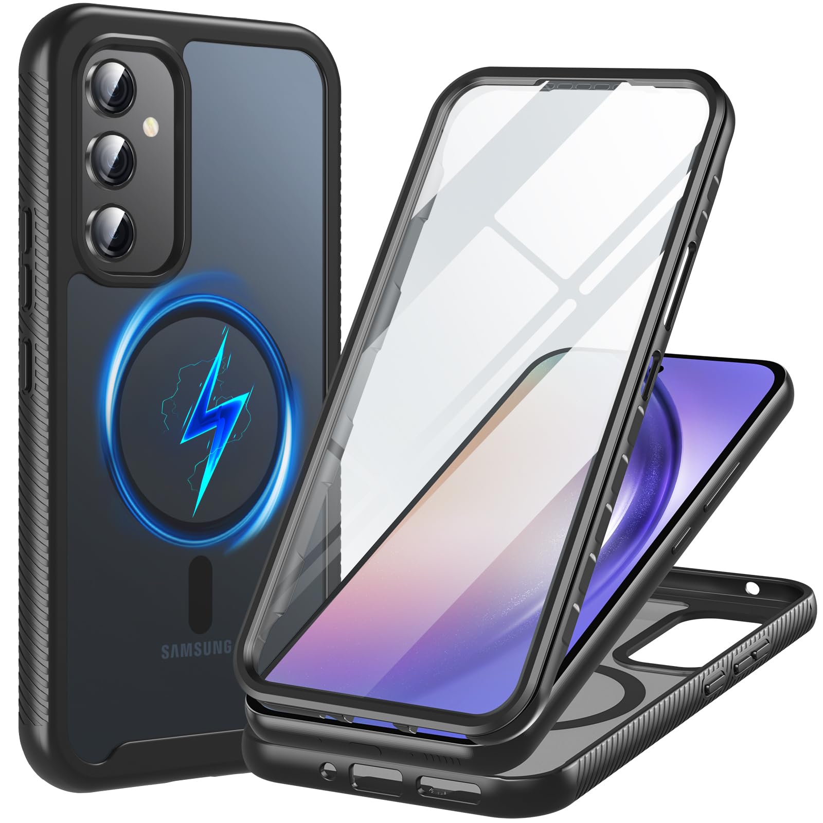 Hensinple for Samsung A54 Case,360° Full-Body Dual Protective,Black Global Recycled Standard Global Recycled Standard Global Recycled Standard