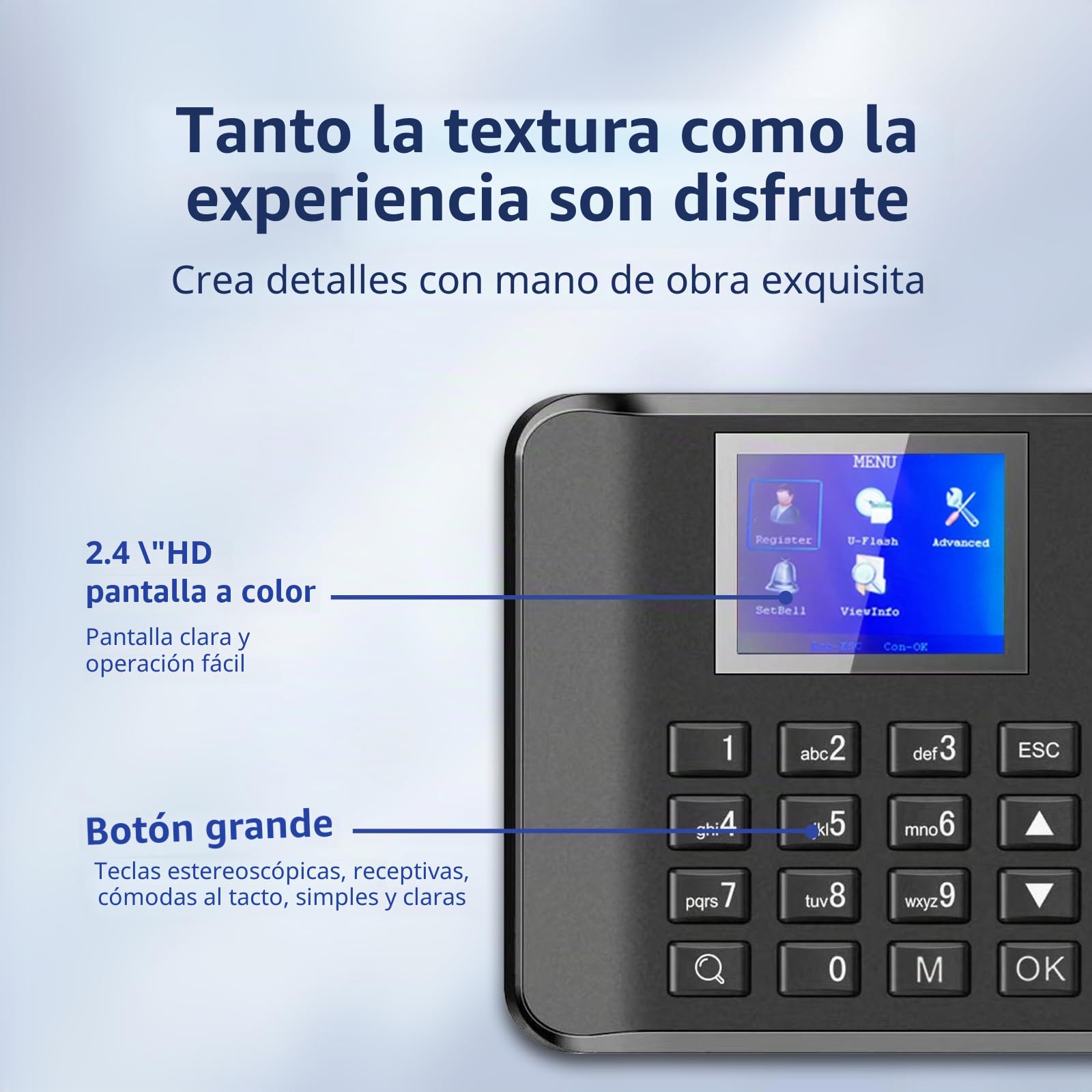 WEELIAO Máquina de Tiempo de Asistencia, Reloj de Tiempo con contraseña y Huella Dactilar para Empleado con escaneo de Dedo, RFID y perforación de Pin en uno (I60 7.48" W x 4.72" H)