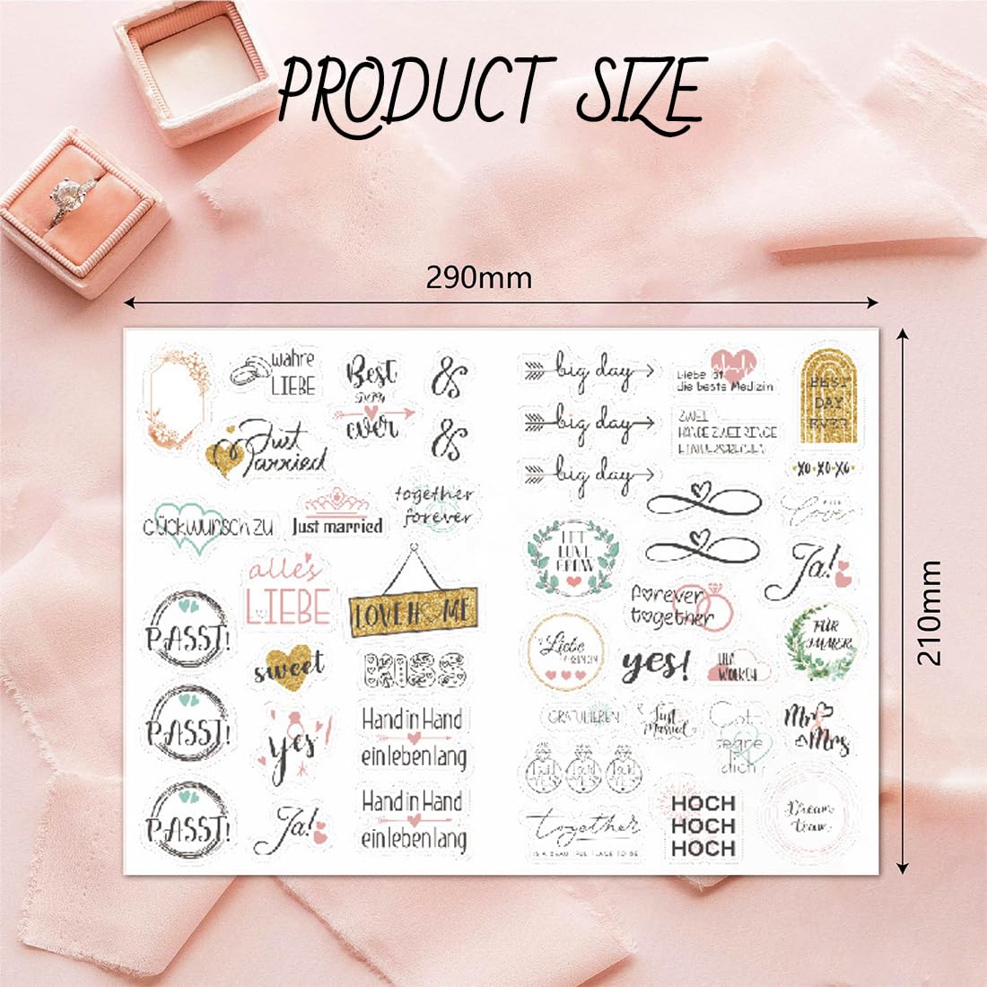 Autocollant De Mariage Allemand - Kit Décoration Pour Album De Mariage, Livre D'or