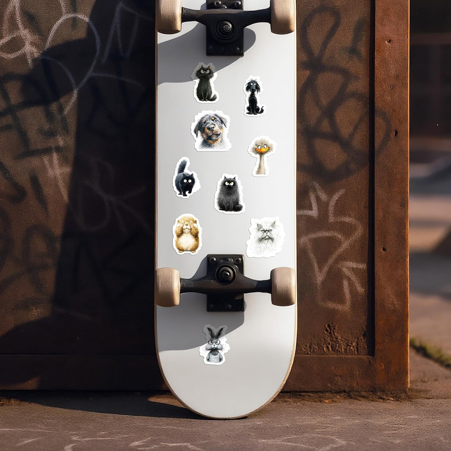 50Pcs Graffiti Bristling Animal Stickers, Funny Cute Stickers for Laptop, Kindle, Scrapbooking, Journal, MacBook, Skateboard, Suitcase, Water Bottles, Waterproof Vinyl Decals - Image 3