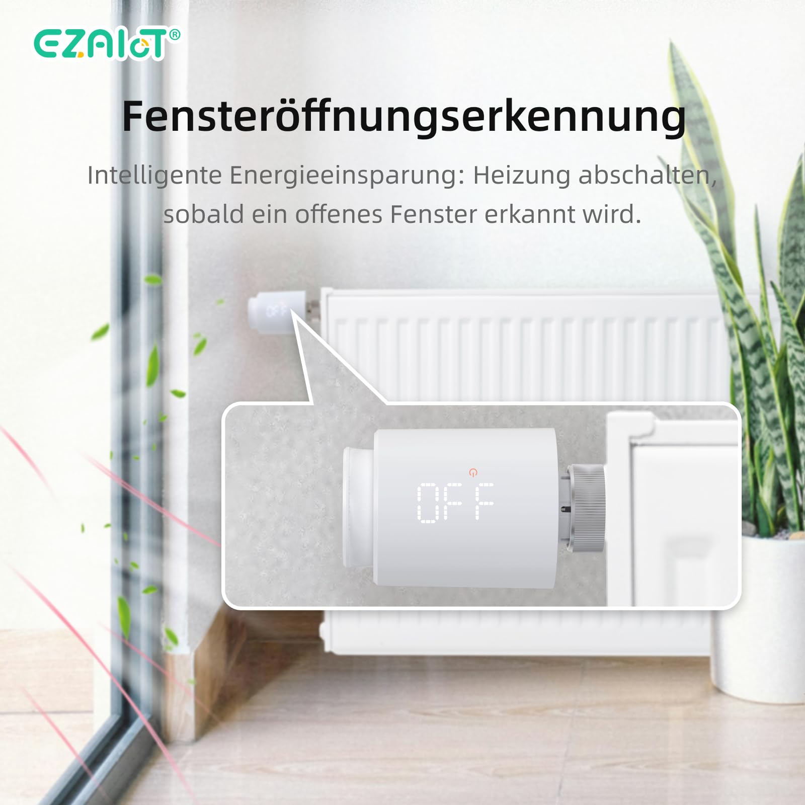 Termostato intelligente per termosifone Wi-Fi: valvola programmabile per radiatore con telecomando Tuya, sensore di temperatura e controllo app per un controllo ottimale del riscaldamento,