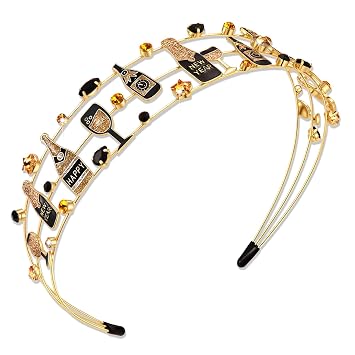 ANGLESJELL New Year Headband for Women New Years Eve Headband Cute Star Top Hat Headbands Champagne Bottle Hair Accessories Outfits Accessories Party Favor Gifts