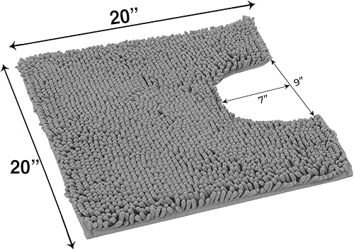 Miniatura 2 de LuxUrux - Tapete de baño en forma de u, material de microfibra de felpilla extrasuave de pelo largo de 1 pulgada, muy absorbente, lavar y secar a