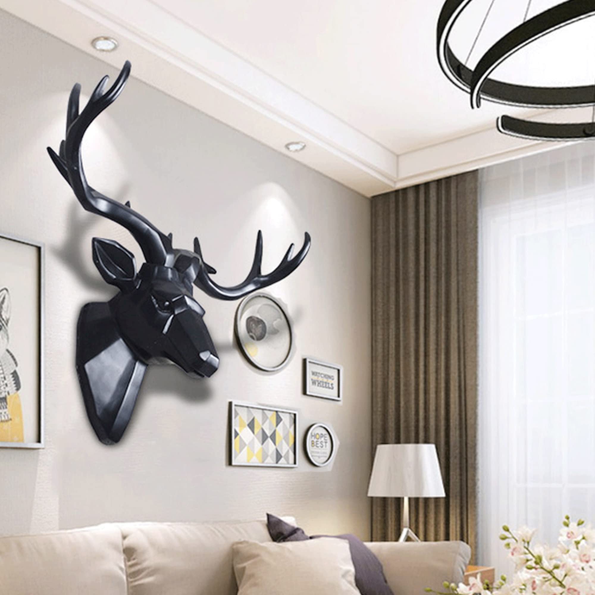 Amazon.co.jp: 鹿の頭の壁の装飾、ラージ、動物の頭の壁掛け装飾
