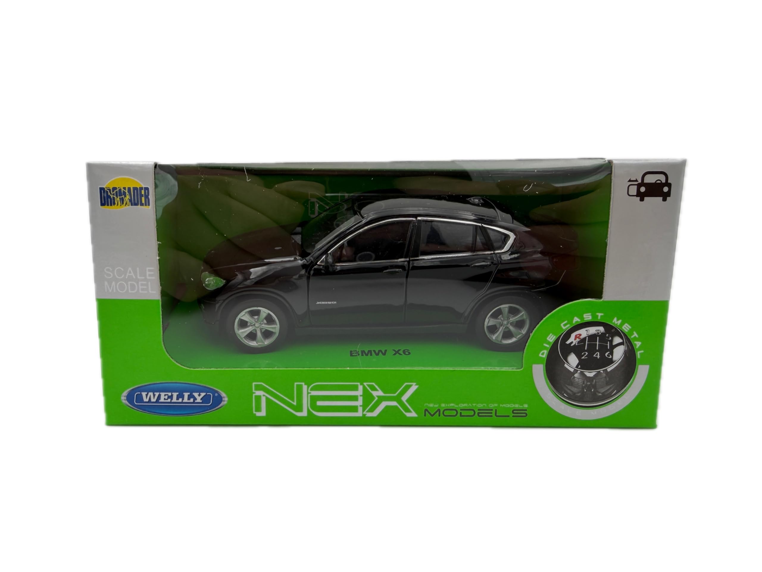 Dromader Welly Modellino auto BMW X6 SUV, in miniatura, scala 1:39, nero