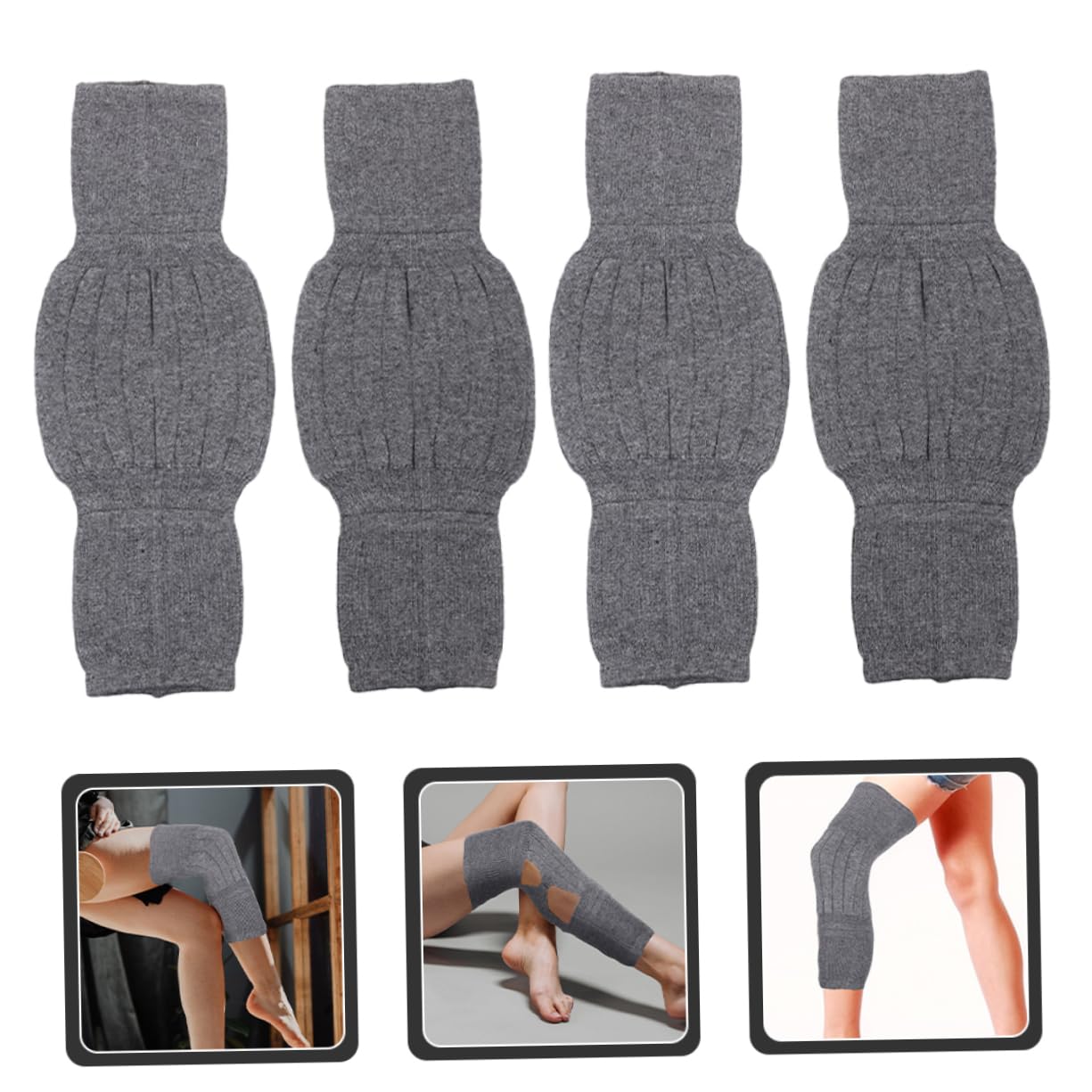 Genouillère Chauffante en Laine Cachemire, Lot de 2 Paires