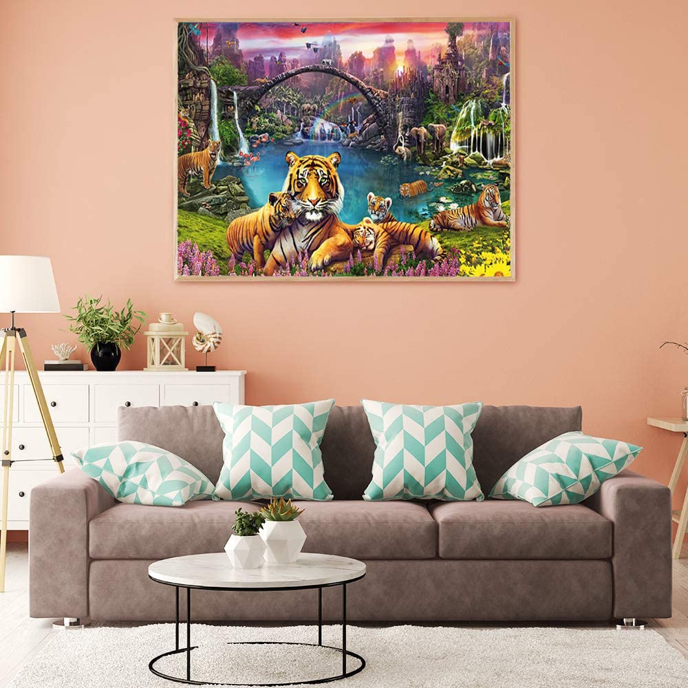 Legpuzzels 1000 stukjes voor volwassenen - Tribale moeder en kind, puzzels voor volwassenen 1000 stukjes, grote kunstwerkpuzzel voor kinderen tieners 26x38cm (10,23 x 14,96 inch