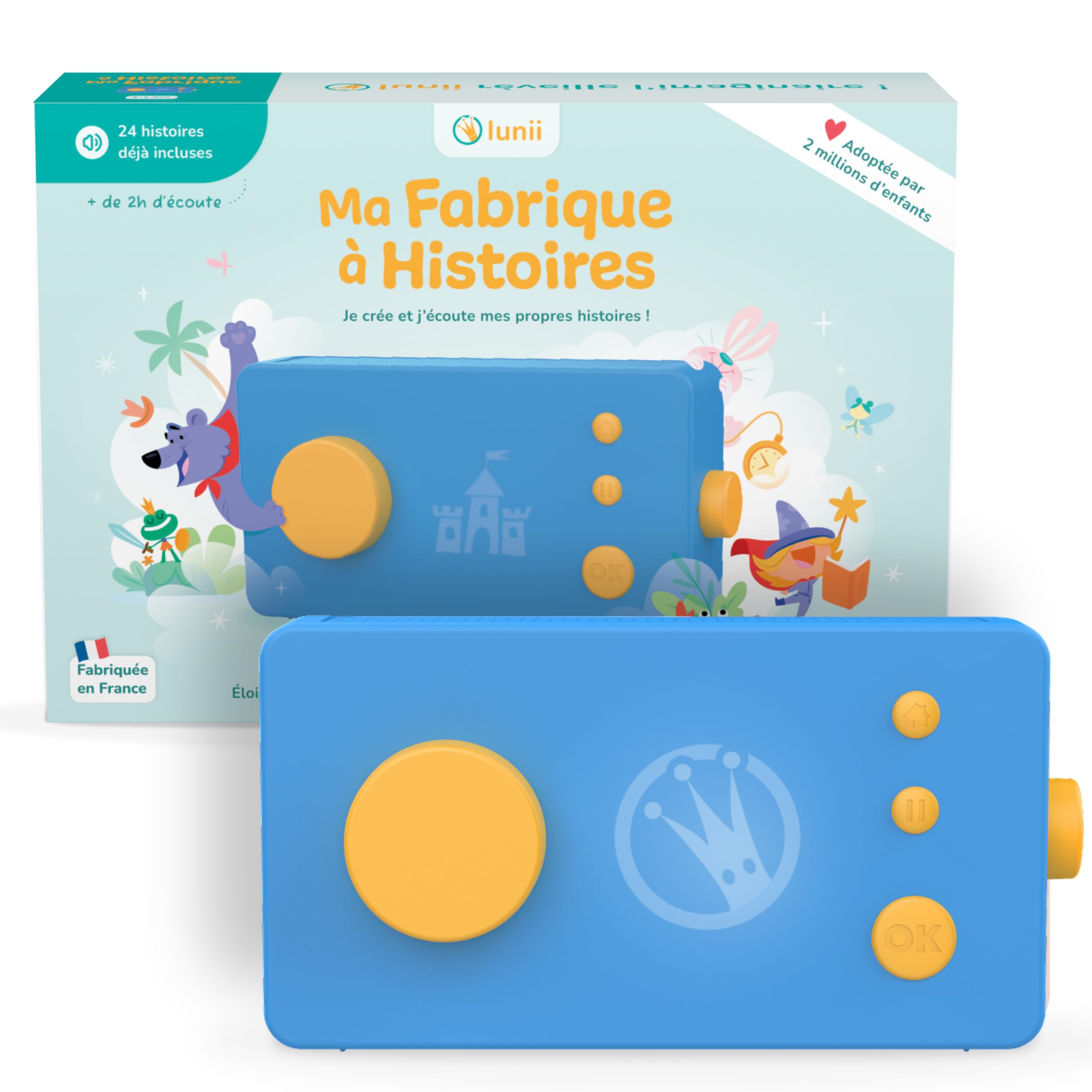 Lunii-Ma Fabrique à Histoires Bleue Bambini Scatola per storie per 3 – 8 Anni – Made in France, Colore Blu, 90 x 173 x 47mm