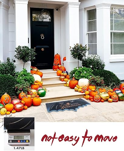Miniatura 5 de Felpudo de entrada al aire libre de Halloween, tapete de bienvenida impreso con láser 3D, tapete de bienvenida de Halloween resistente al aire libre