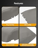 Vista 3 de ROADFAR Para Toyota Tundra 2007 2008 2009 2010 2011 2012 2013 Tapa de la consola central Apoyabrazos cubierta de reemplazo de piel para gris