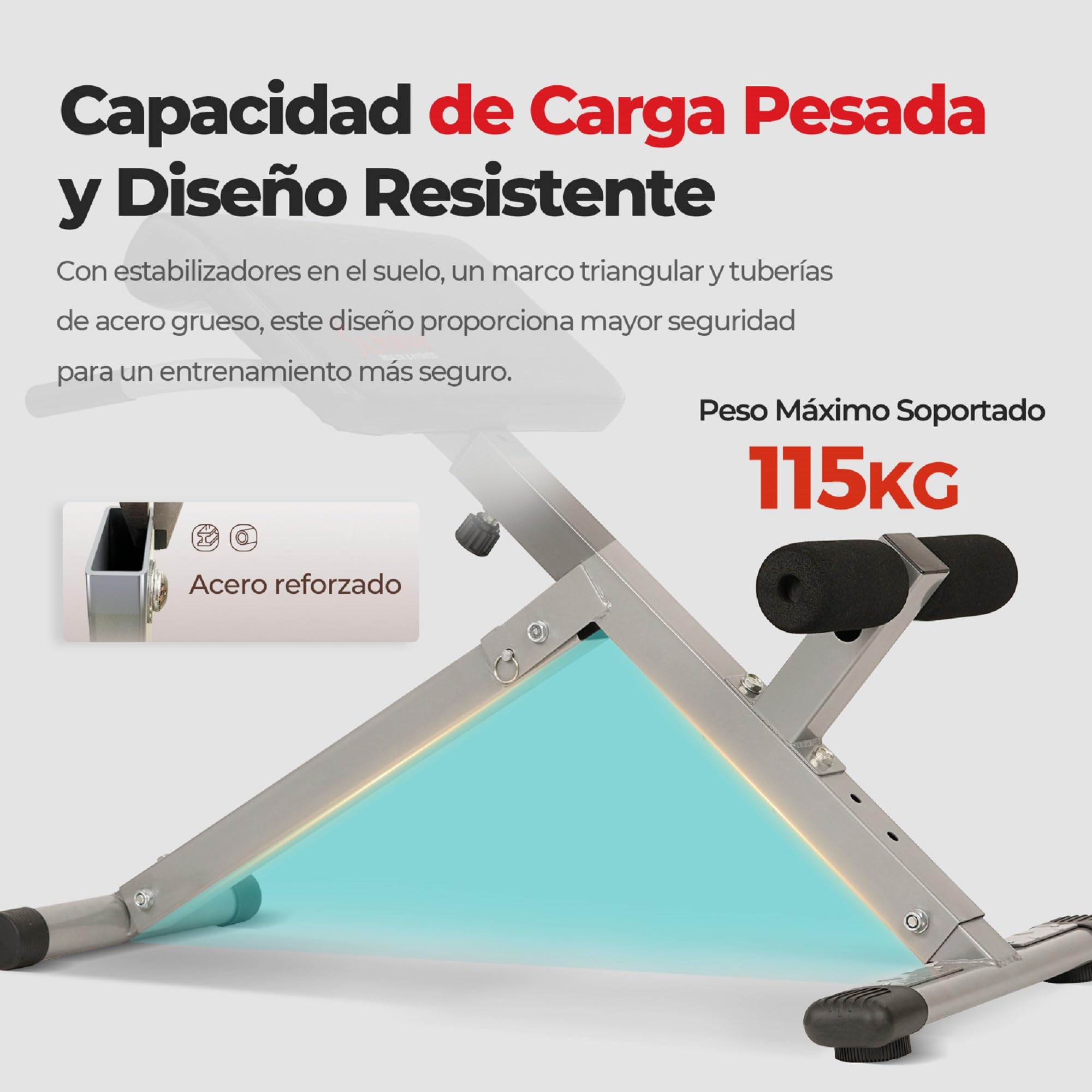 Sunny Health & Fitness Silla Romana, Banco para Sentarse para Entrenamientos de Glúteos y Abdominales para el Hogar, Inclinación de Ajuste Opcional y Silla Romana Multifunción de Alta Resistencia