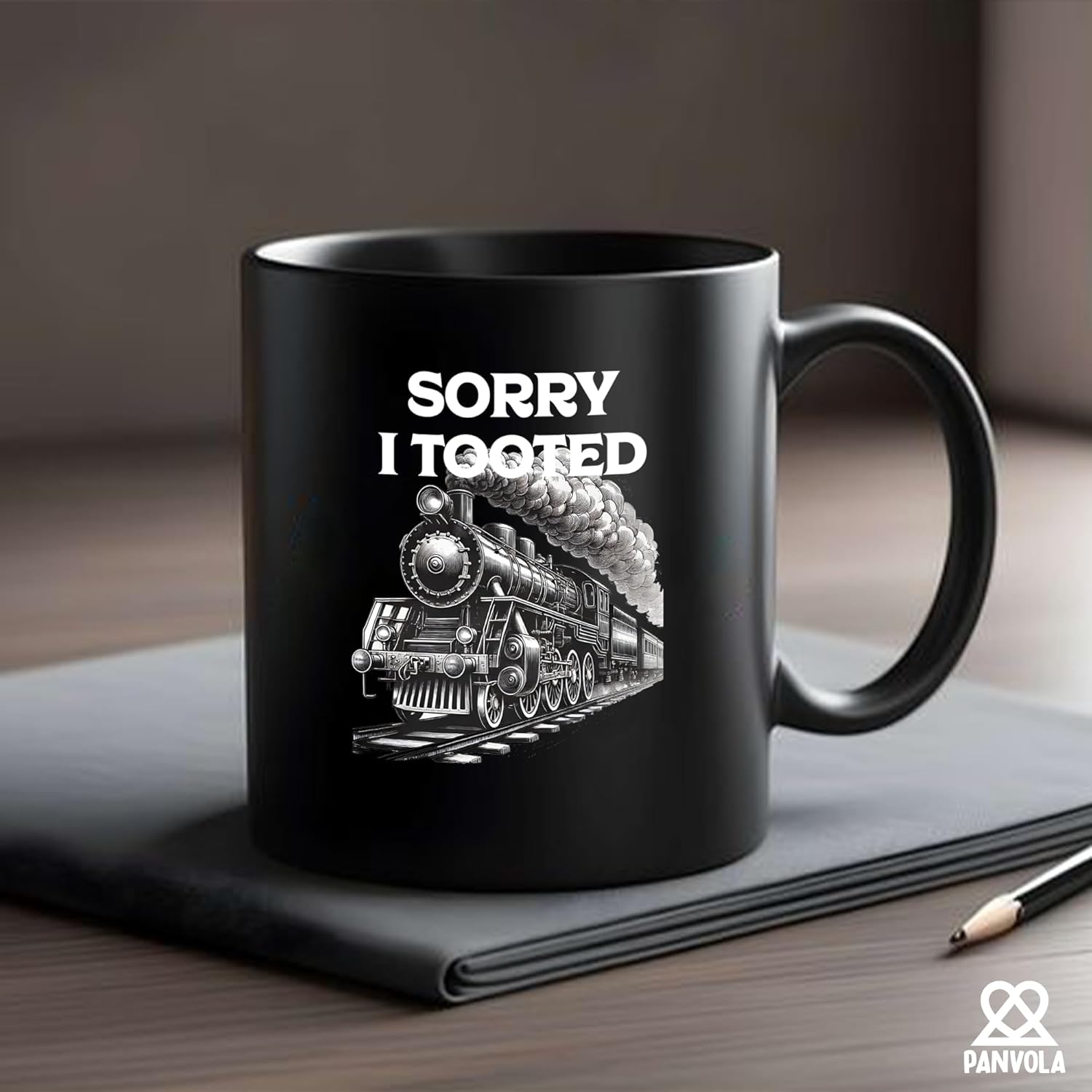 Panvola Sorry I Tooted Train Train Lovers Gifts For Dad Mom Husband Brother Sister Wife Friend Coworker Ceramic Mug (Black, 11 oz) - Image 6