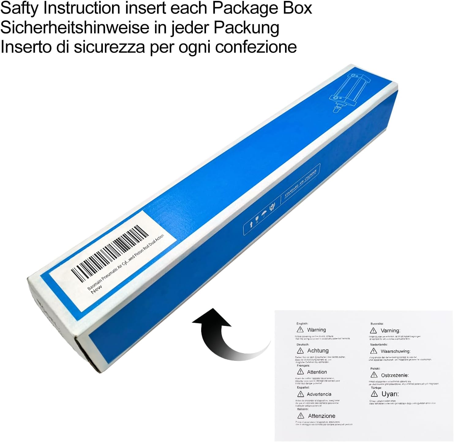 Baomain Pneumatic Air Cylinder SC 63 X 200,PT 3/8, Seychelles
