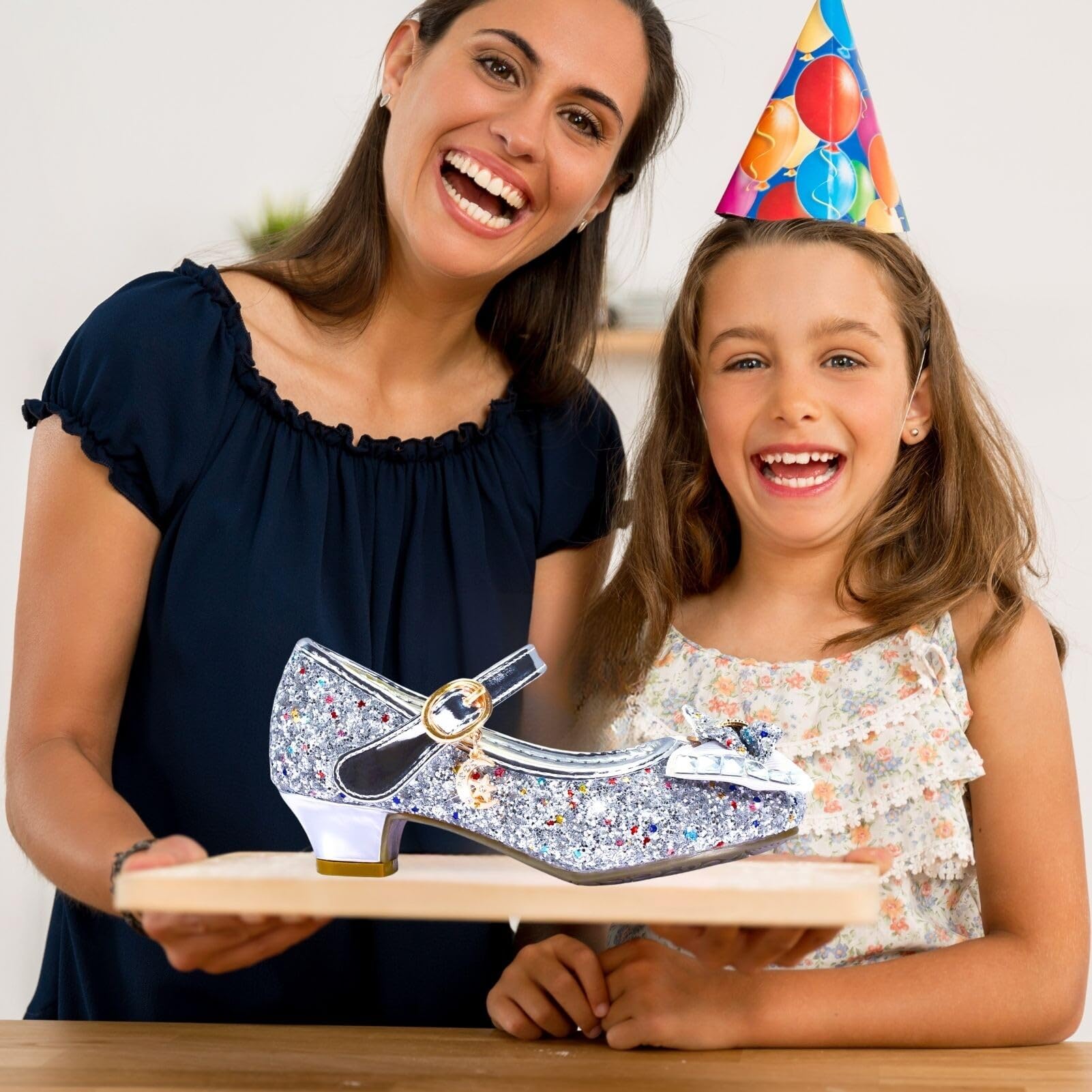 Stöckelschuhe für Mädchen Prinzessin Glitzer Absatz Schuh Ballerina