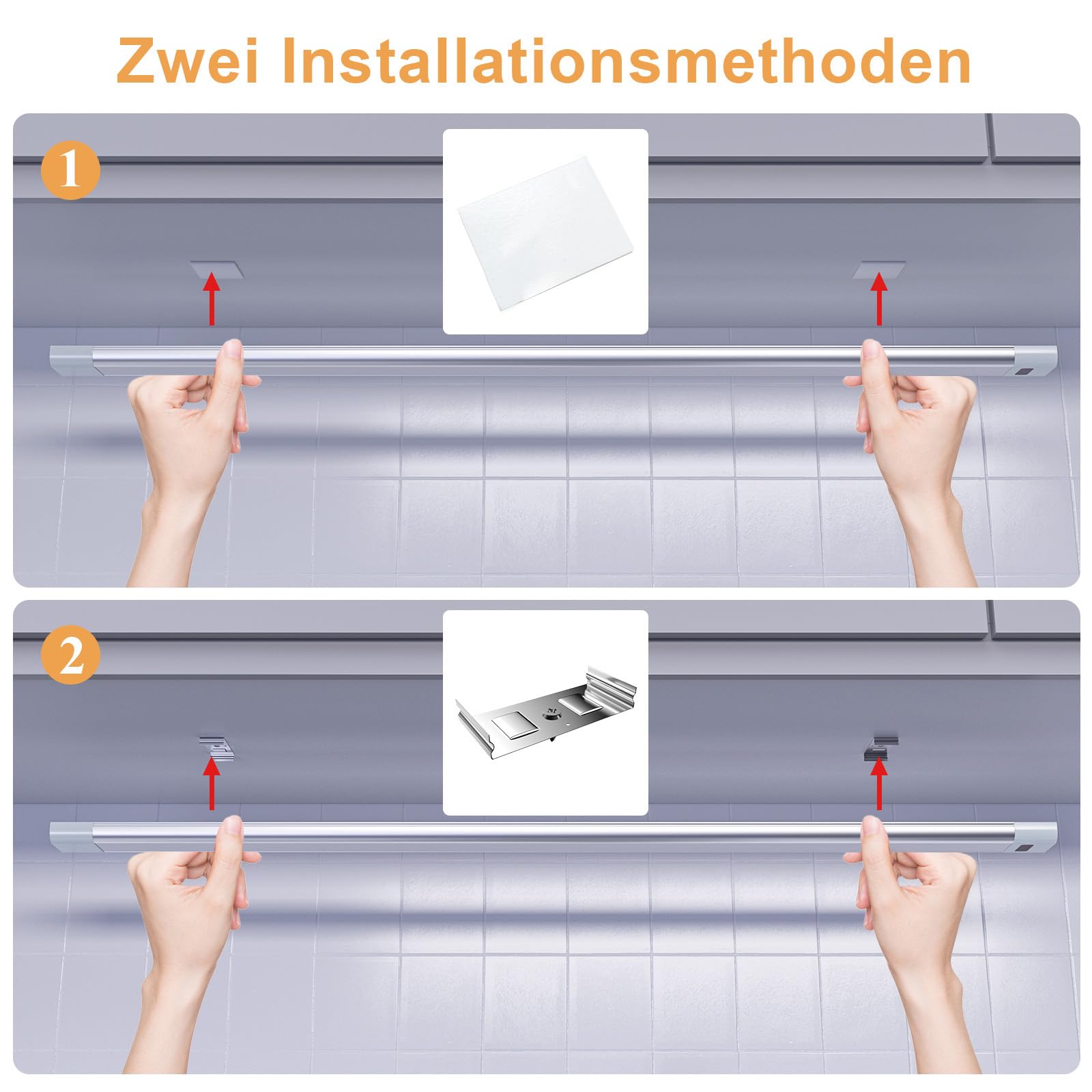 WOBANE 60cm Unterbauleuchte LED Dimmbar,5 Lichtfarben,Heller LED Lichtleiste mit Berührungsloser Sensor,LED küchenbeleuchtung unterbau,Unterschrank Beleuchtung für Regale,Werkbank