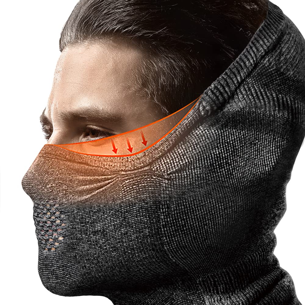 Naroo N9H - Medio pasamontañas térmico Transpirable Anti-empañamiento, Calentador de Cuello con Costuras Especiales para Mejor visión, cómodo elástico contra Viento para Esquiar, Snowboard